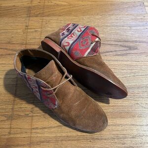 DV Dolce Vita Suede Ankle Boots with Red Print